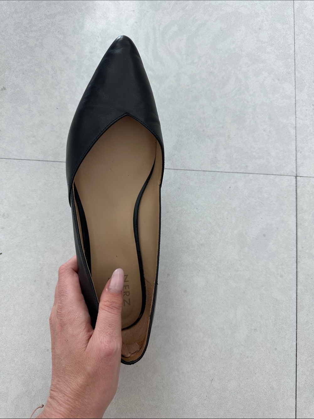 Naturalizer Black Pointed Toe Slip-On Flats - Picture 2 of 3